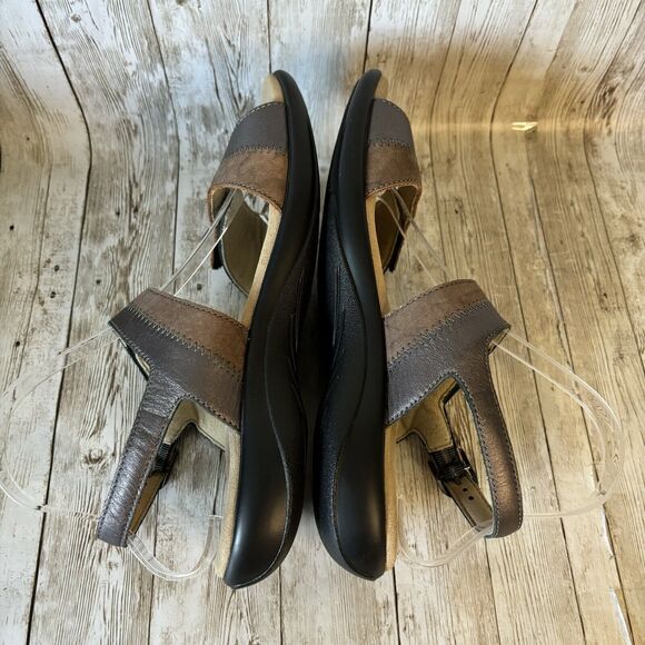 SAS Womens NUDU Dusk Copper Pewter Metallic Leather Slingback Sandals Sz 9 WW - Picture 6 of 8